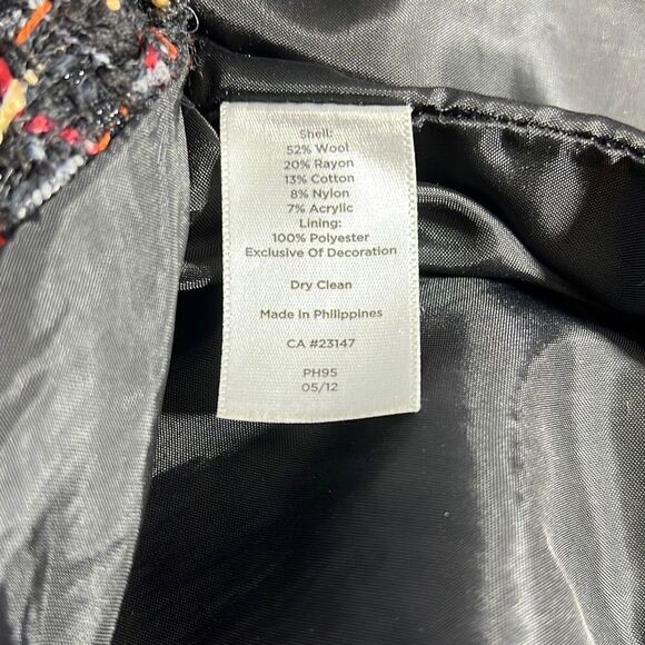 Talbots Women's Sleeveless Tweed Career Black Yellow Red Sheath Dress Size 6 - Picture 8 of 8